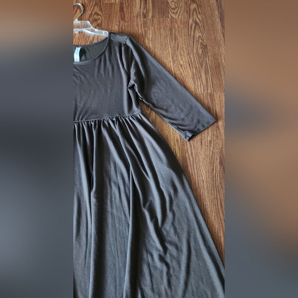 Zenana Outfitters Dark Brown Long Sleeve Dress - Picture 3 of 5
